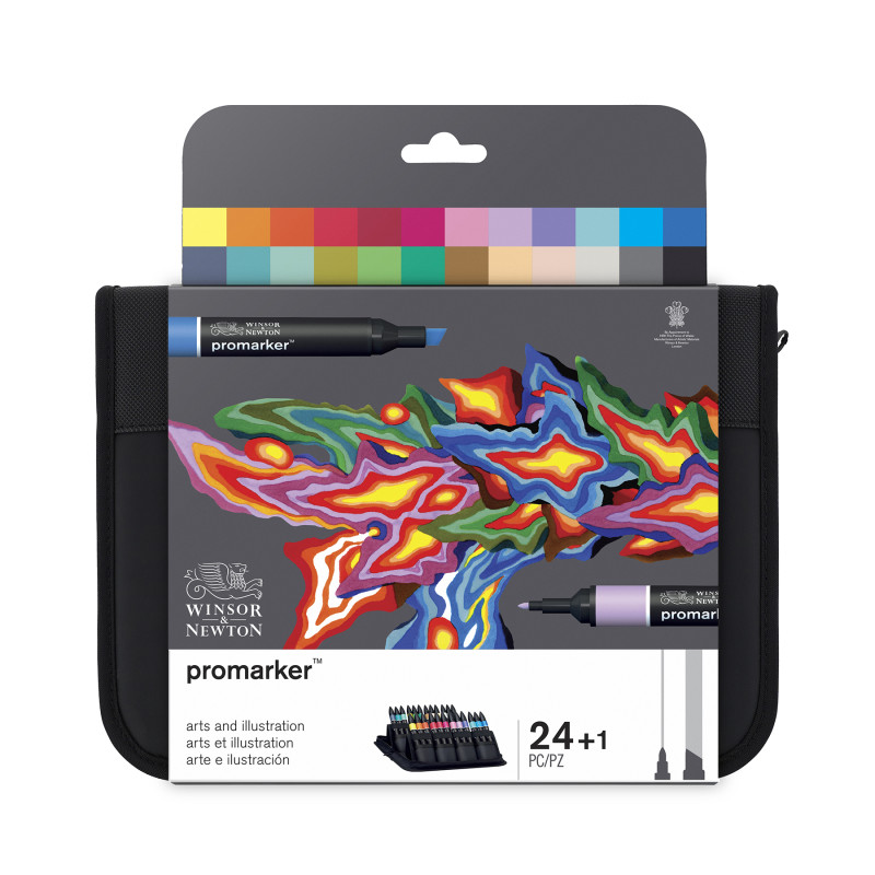 Promarker™ Arts & Illustration Zipper Wallet, Assorted Colors, Set of 24