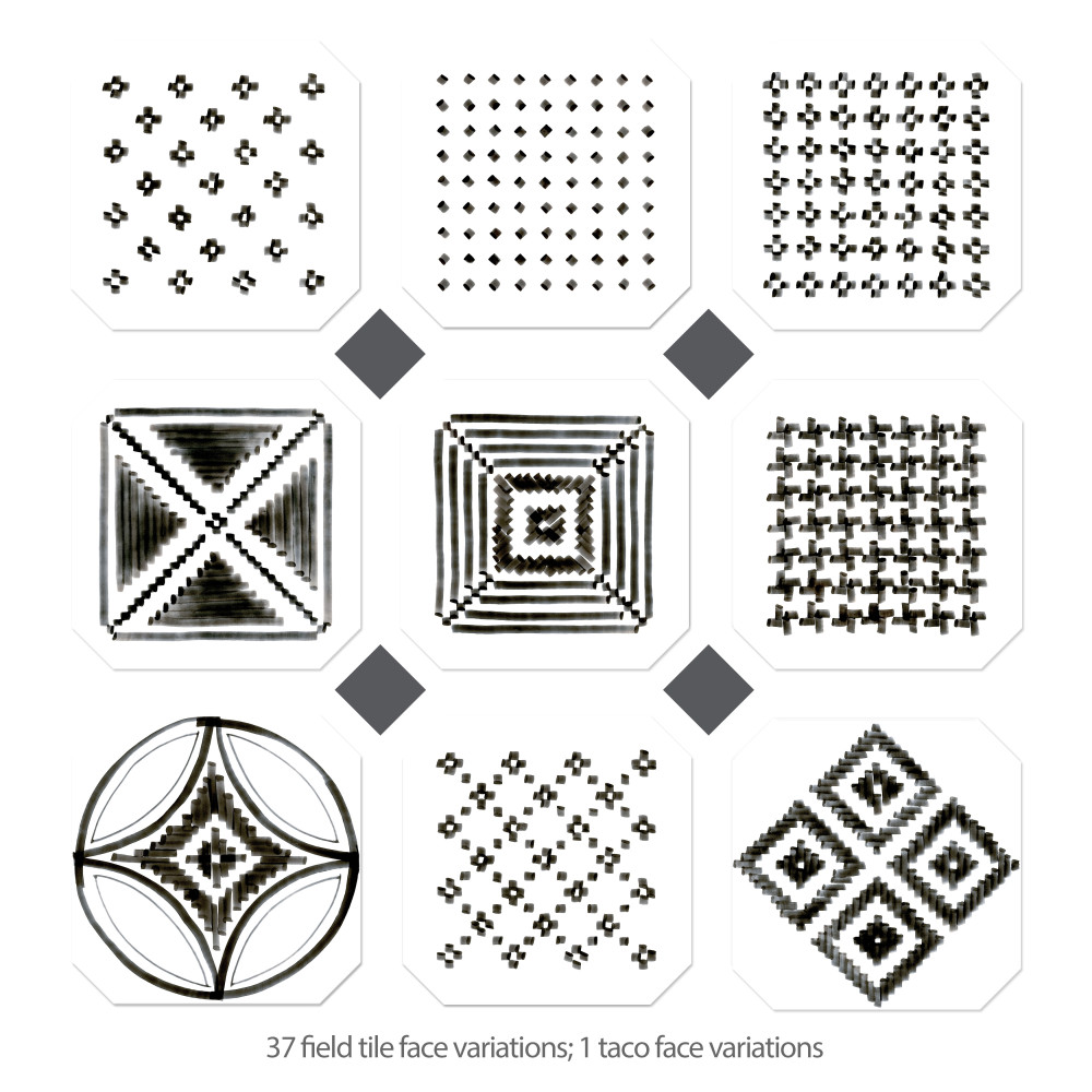 Vaudeville Octagon Sombra with Taco Antracita 7-7/8 in. x 7-7/8 in. Porcelain Floor and Wall Tile