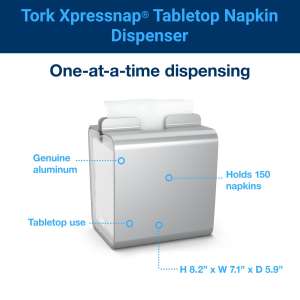 Tork, N4 Xpressnap Image Tabletop,  Napkin Dispenser, Silver
