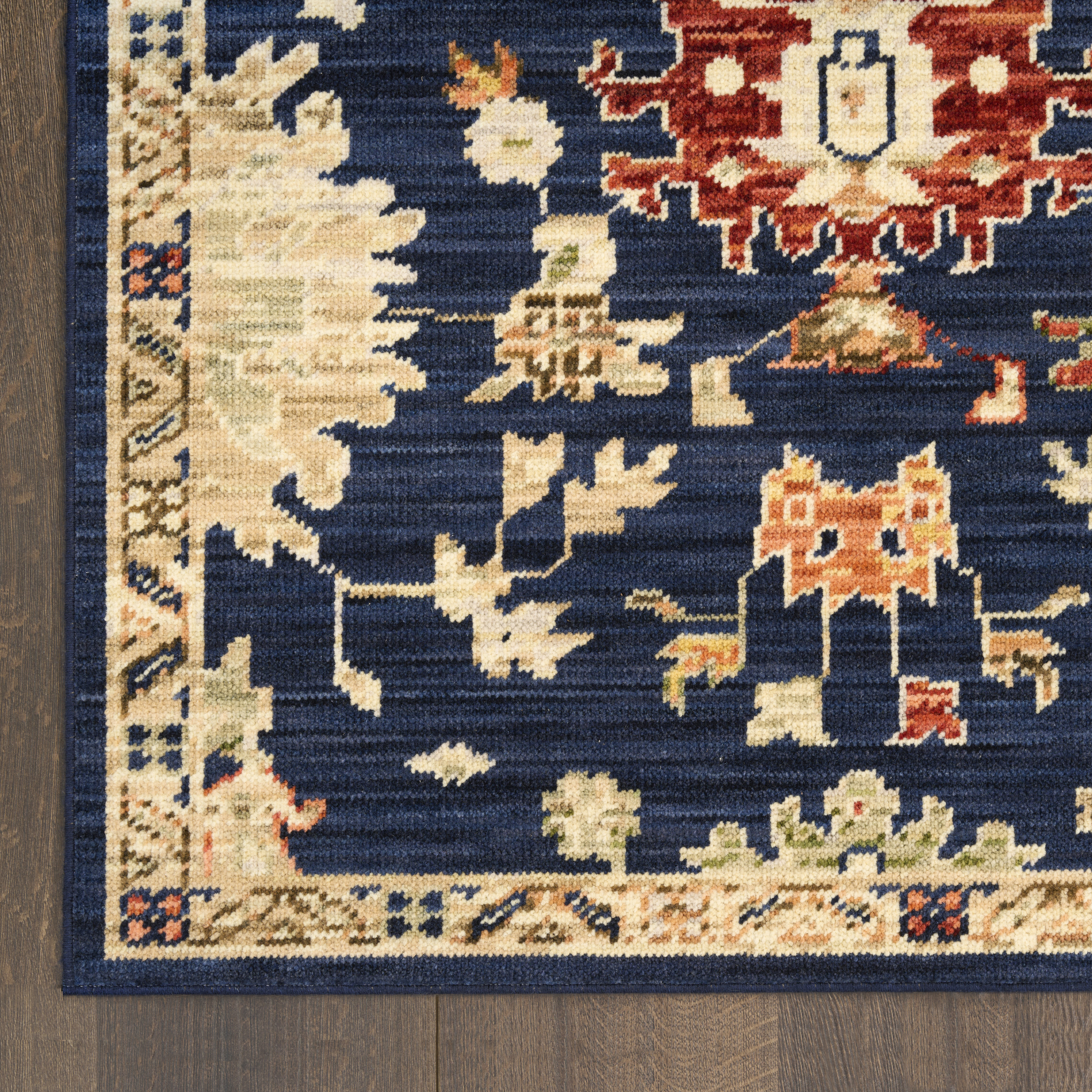 Nourison Antique Bloom 2' x 3' Navy Vintage Indoor Rug