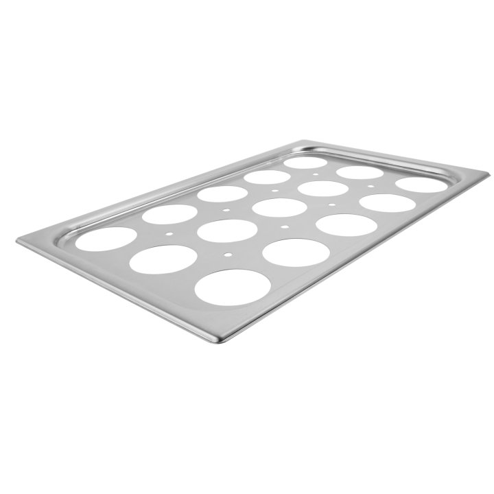 15-hole full-size stainless steel egg poacher plate