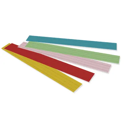 Rainbow  Kraft Lightweight Sentence Strips, 5 Assorted Colors, 1-1/2 in x 3/4 in ruled 3