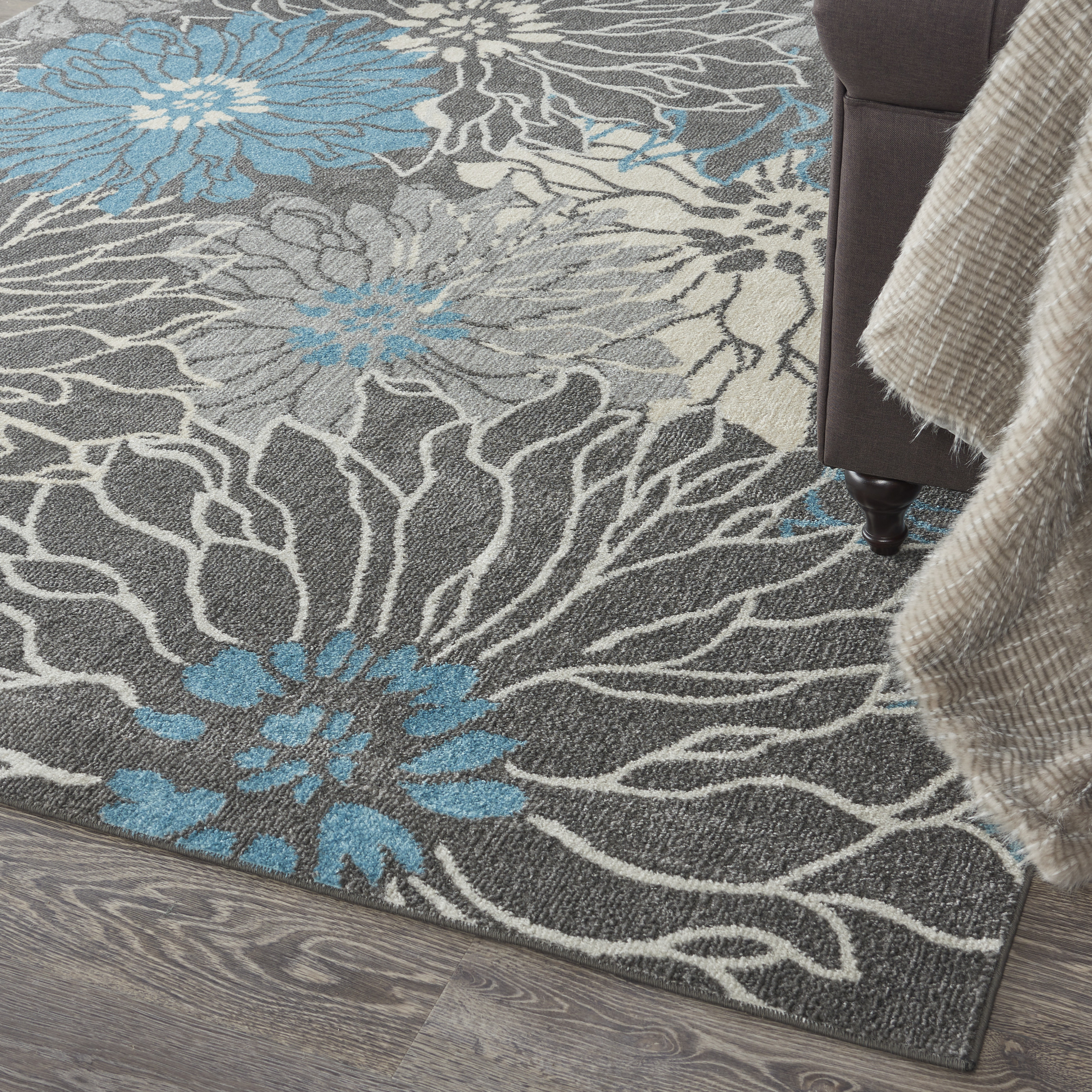 Nourison Passion 8' x 10' Charcoal Blue Contemporary Indoor Rug