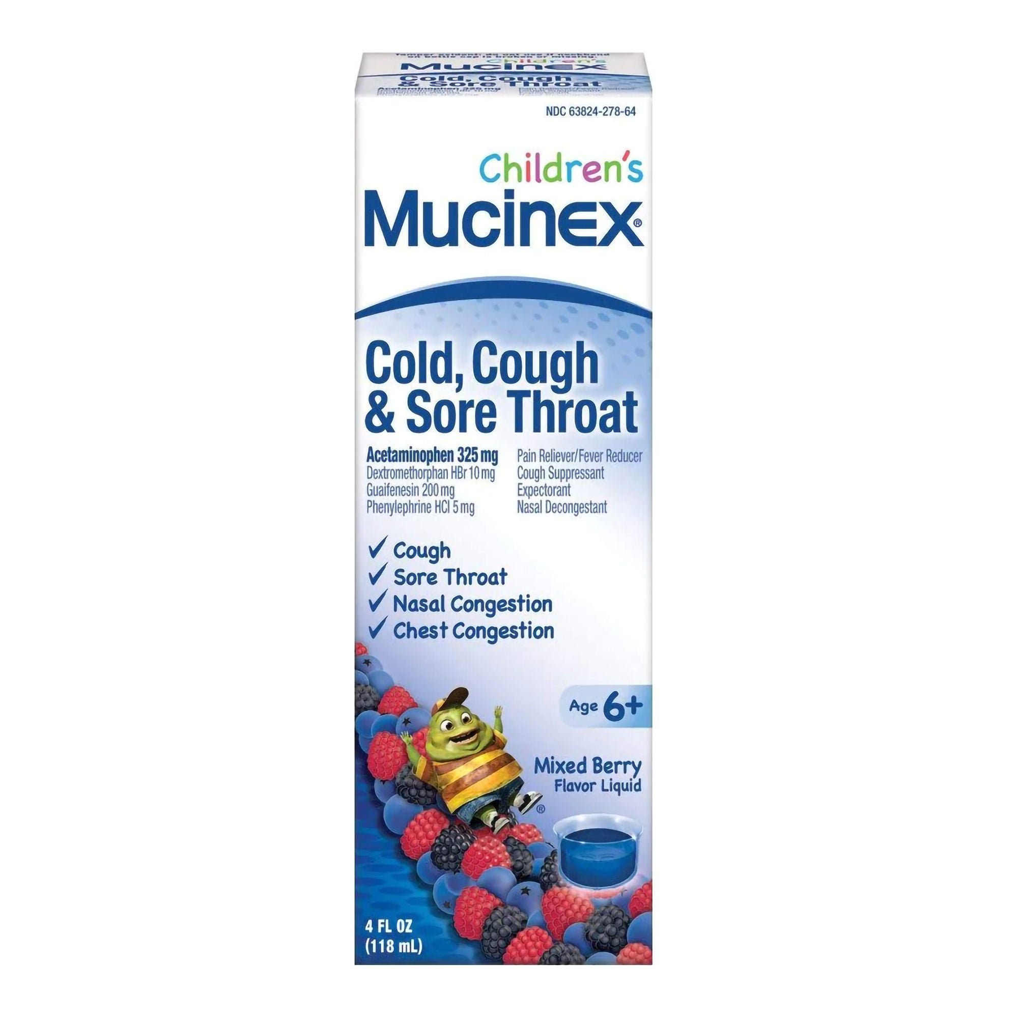 Mucinex® Children's Cold and Flu Liquid Very Berry