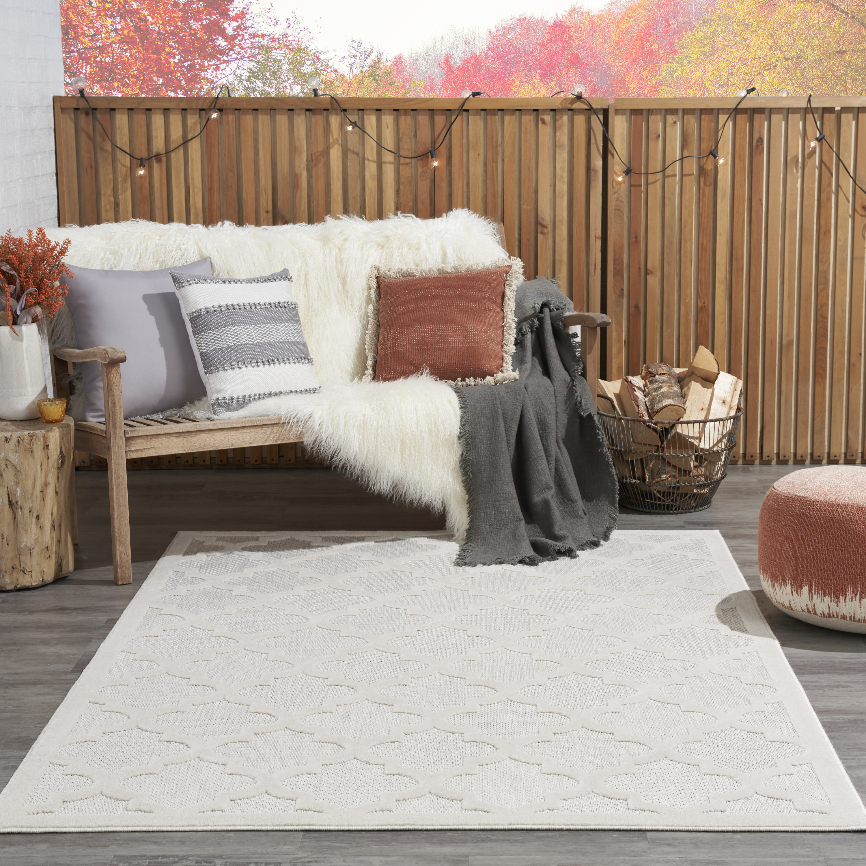 Nourison Easy Care 6' x 9' Ivory White Modern Rug