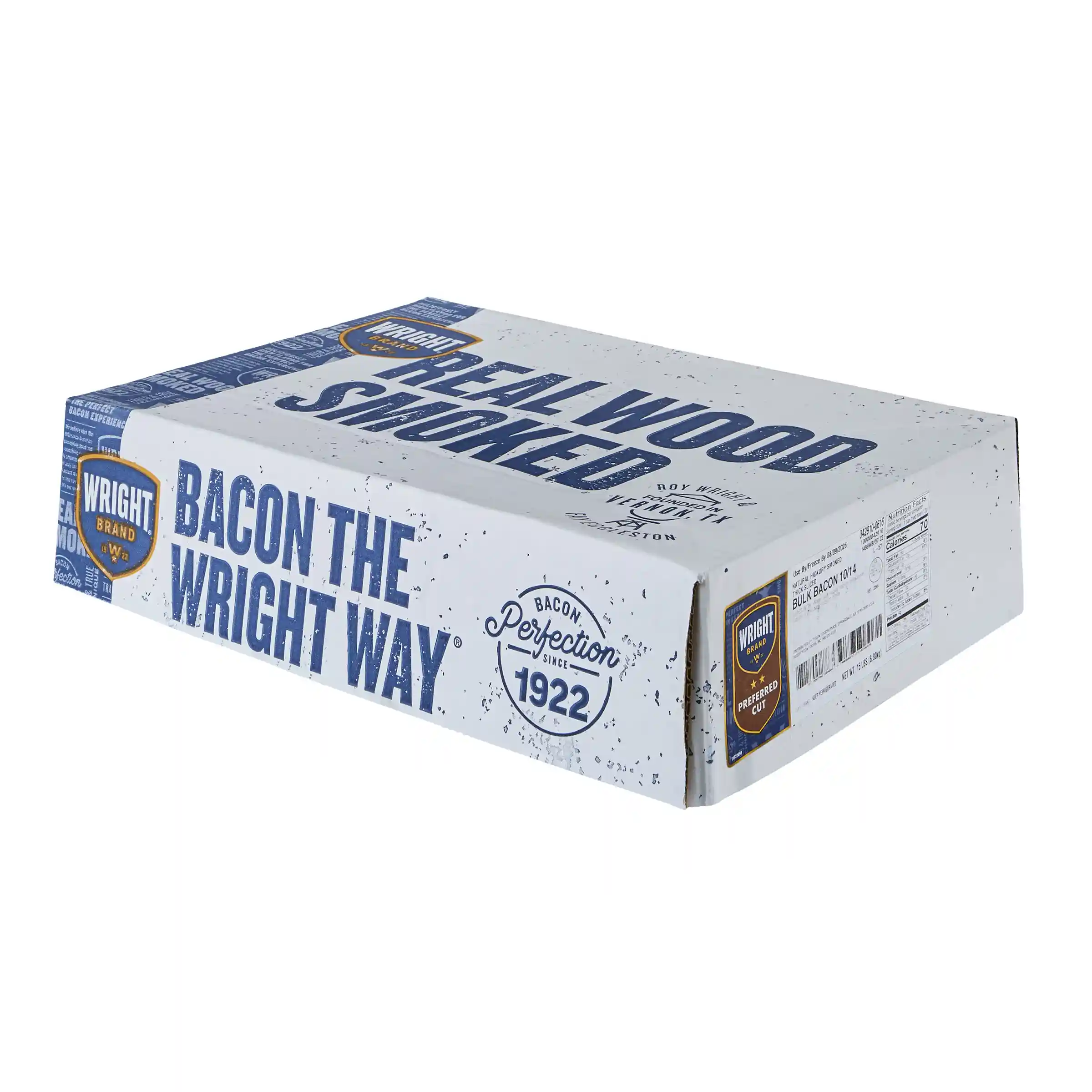 Wright® Brand Naturally Hickory Smoked Thick Sliced Bacon, 10-14 Slices Per Pound_image_5