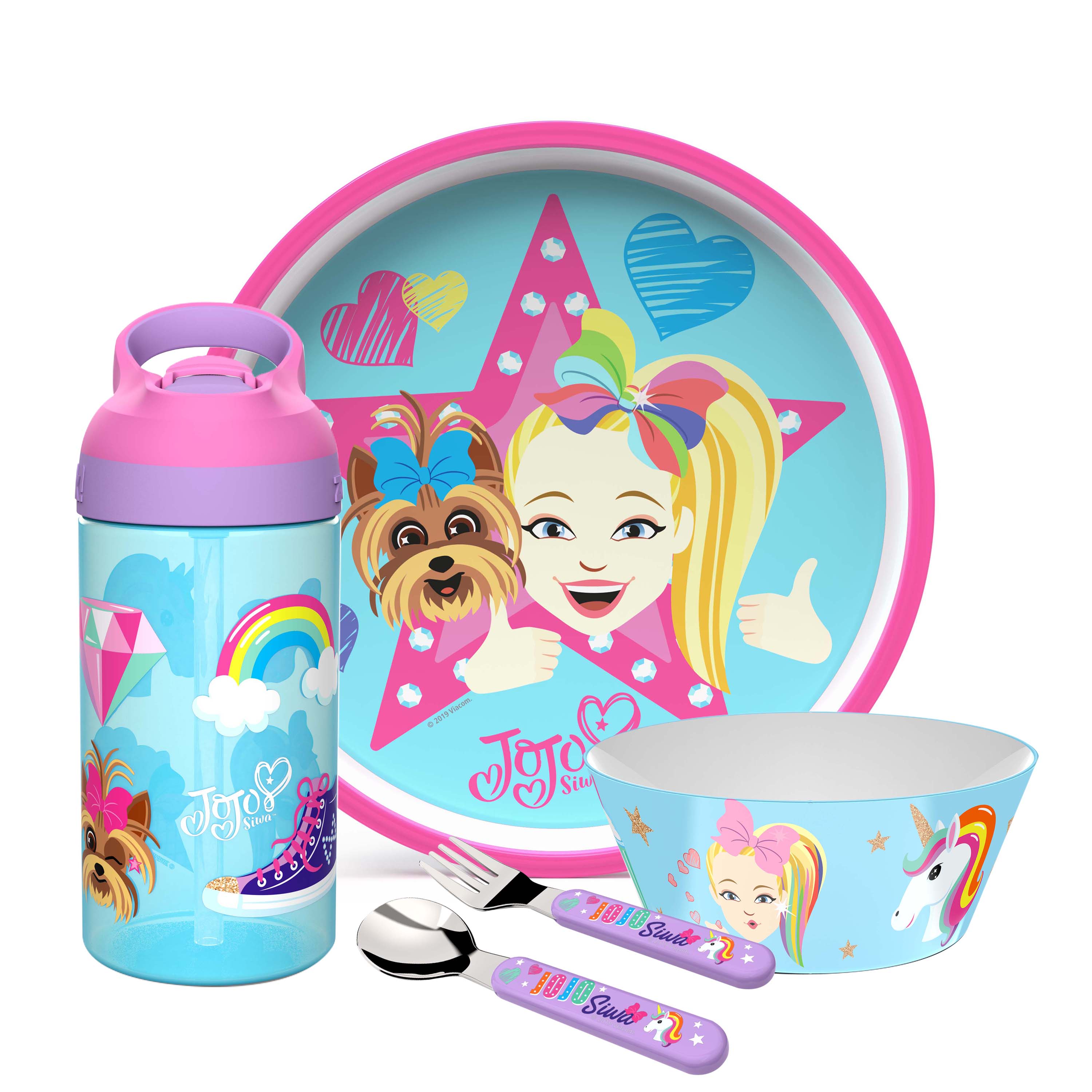 JoJo Siwa Dinnerware Set, JoJo & BowBow, 5-piece set slideshow image 1 JoJo Siwa Dinnerware Set, JoJo & BowBow, 5-piece set slideshow image 1