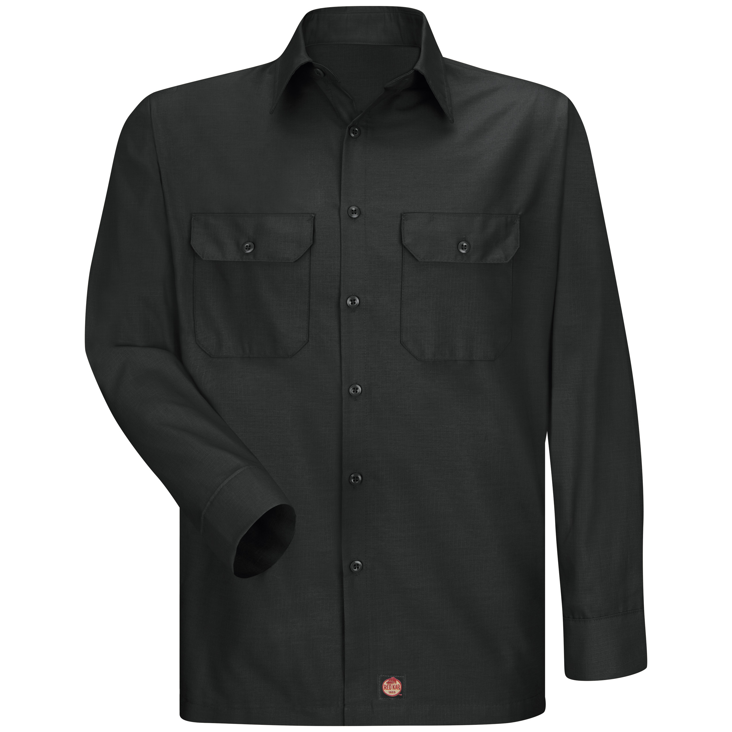 Men‘s Long Sleeve Solid Rip Stop Shirt-Red Kap