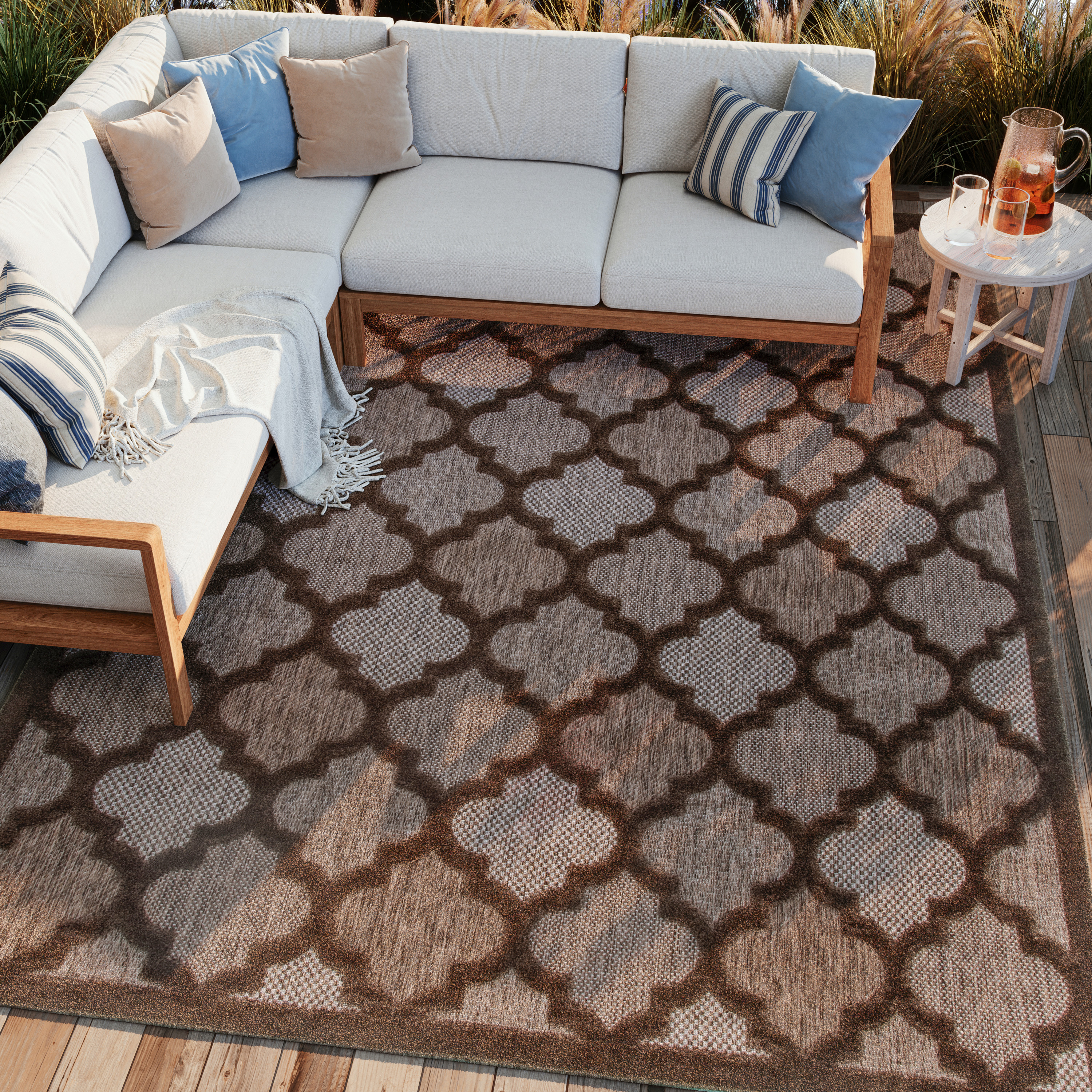 Nourison Easy Care 10' x 14' Brown Modern Rug