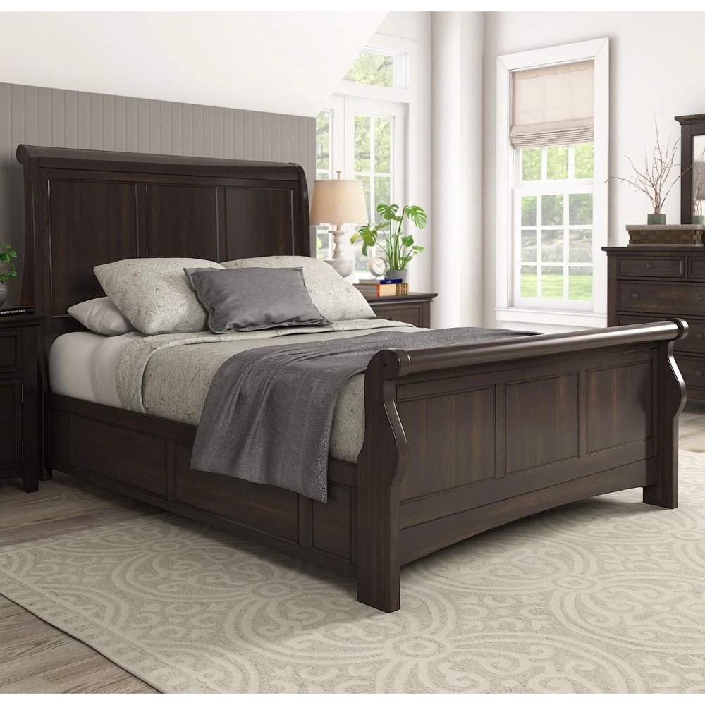 Wood Sleigh Bed