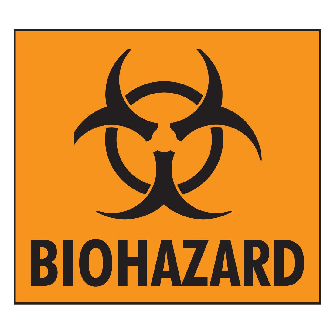 Biohazard Labels, Orange/Black- 25/Pack