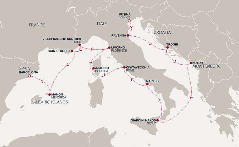 Itinerary map