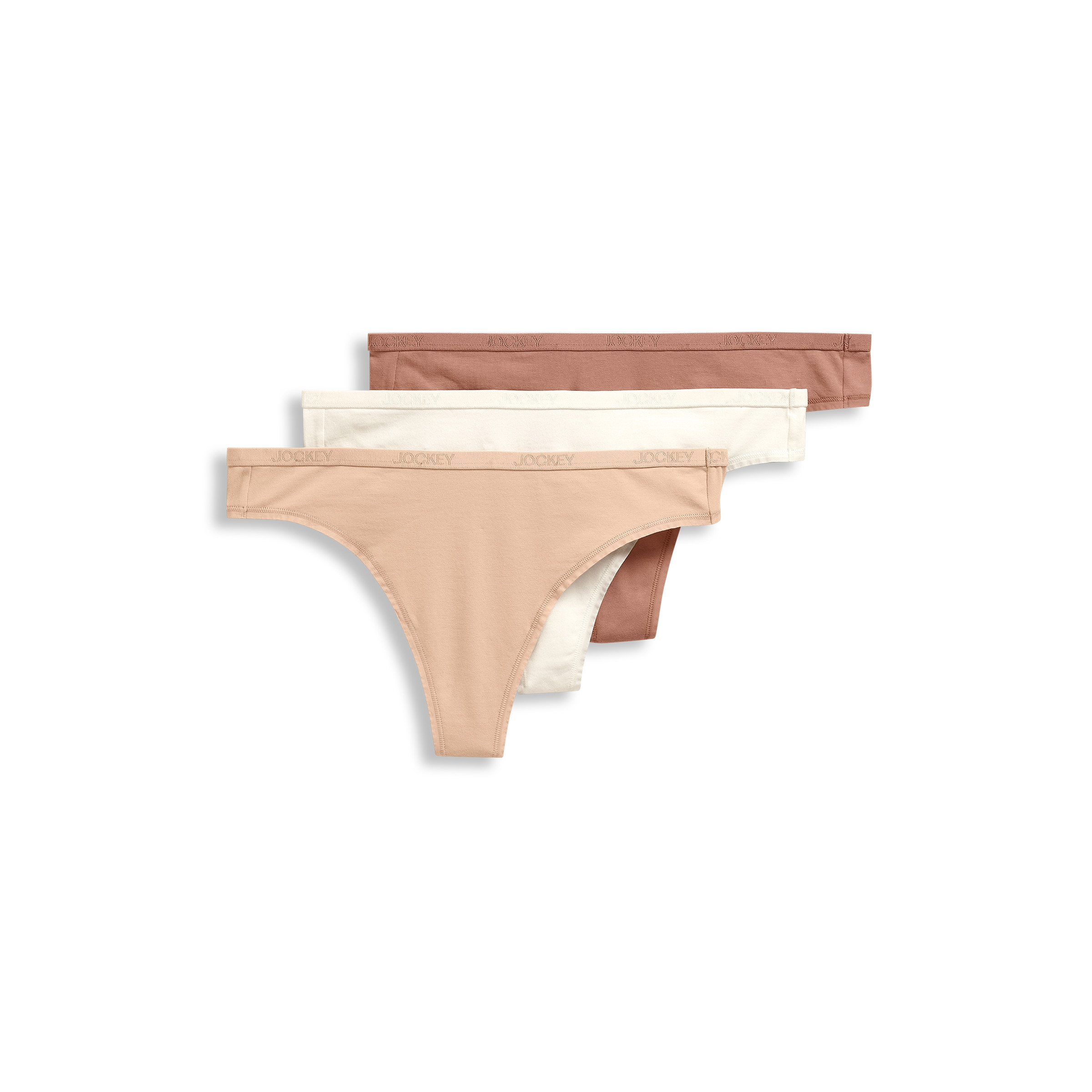 Jockey Women’s Organic Cotton Stretch Logo Thong – 3 Pack