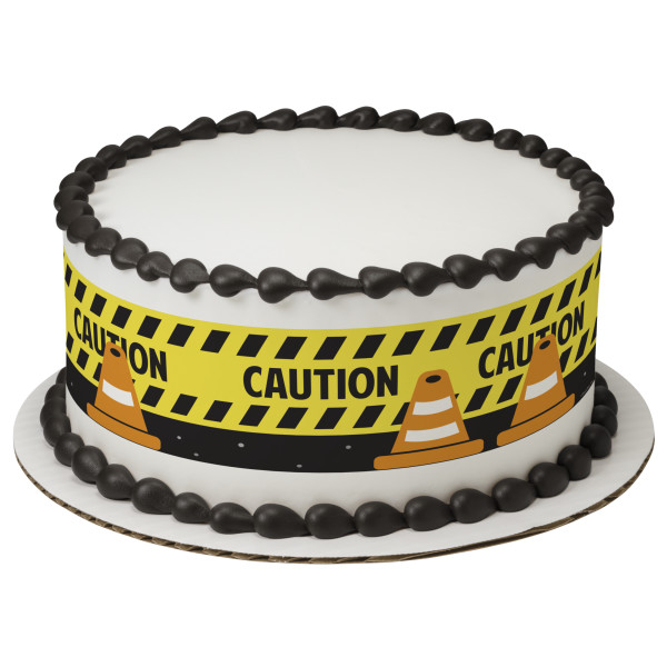 Caution Tape with Cones PhotoCake® Edible Image® Strips