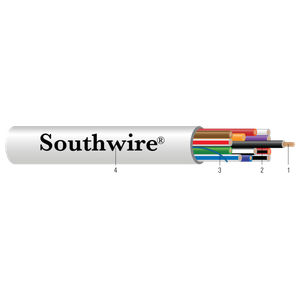 TAPPAN™, 31UP Series, Shielded Multi-Conductor Cable, Bare Copper, 18 AWG, 300V ac, Plenum, 1000 ft., White