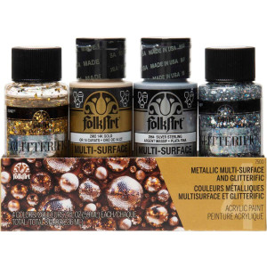 Multi-Surface Acrylic Paint Set, 2oz., Glitterific Dazzle, 4-Piece Set