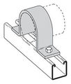 Strut Clamp Pipe Strap Hot Dip Galvanized Steel B2400 Series 3 in 6-25/32 L x 1-5/8 W in 3 in. Jaw