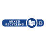 Special Made, Mixed Recycling Label, Version A Long, 10.01" x 2.577", Blue