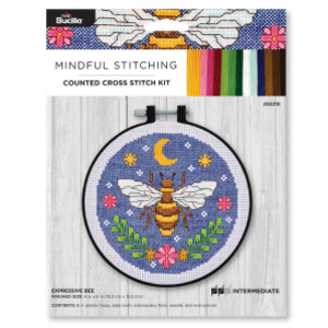 Expressive Bee Counted Cross Stitch Kit, 6 Inch