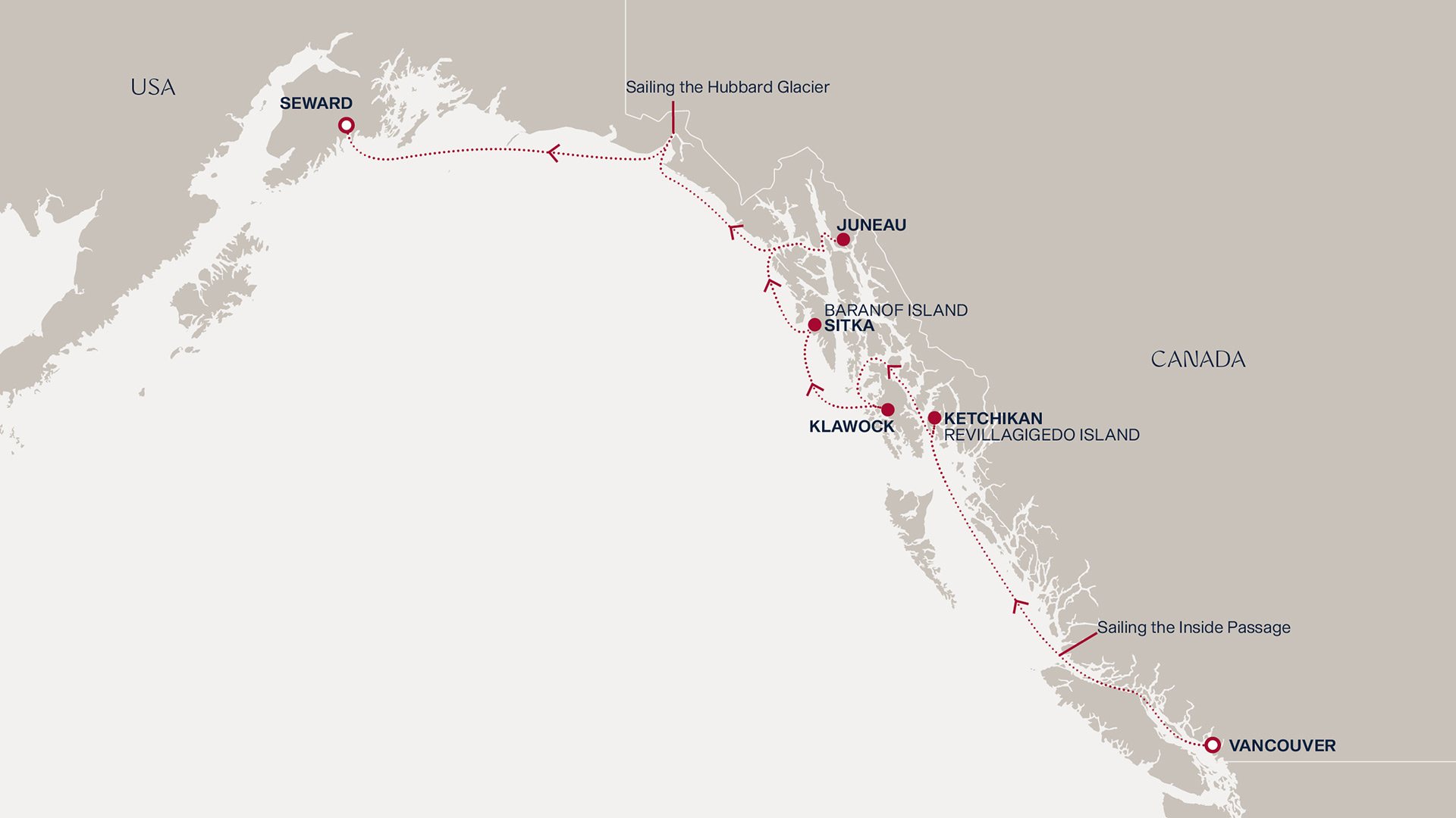 Itinerary map