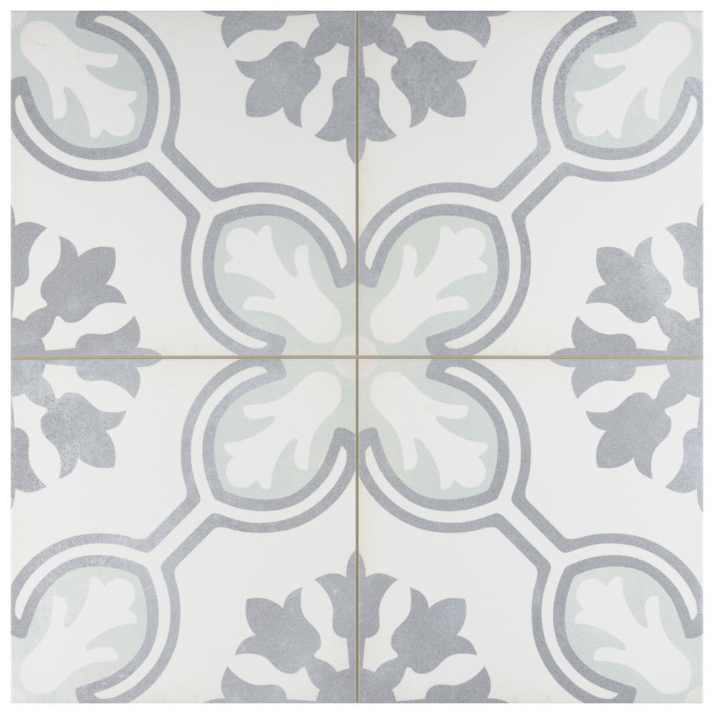 Amberely Orchid Mint 17-3/4 in. x 17-3/4 in. Porcelain Floor and Wall Tile