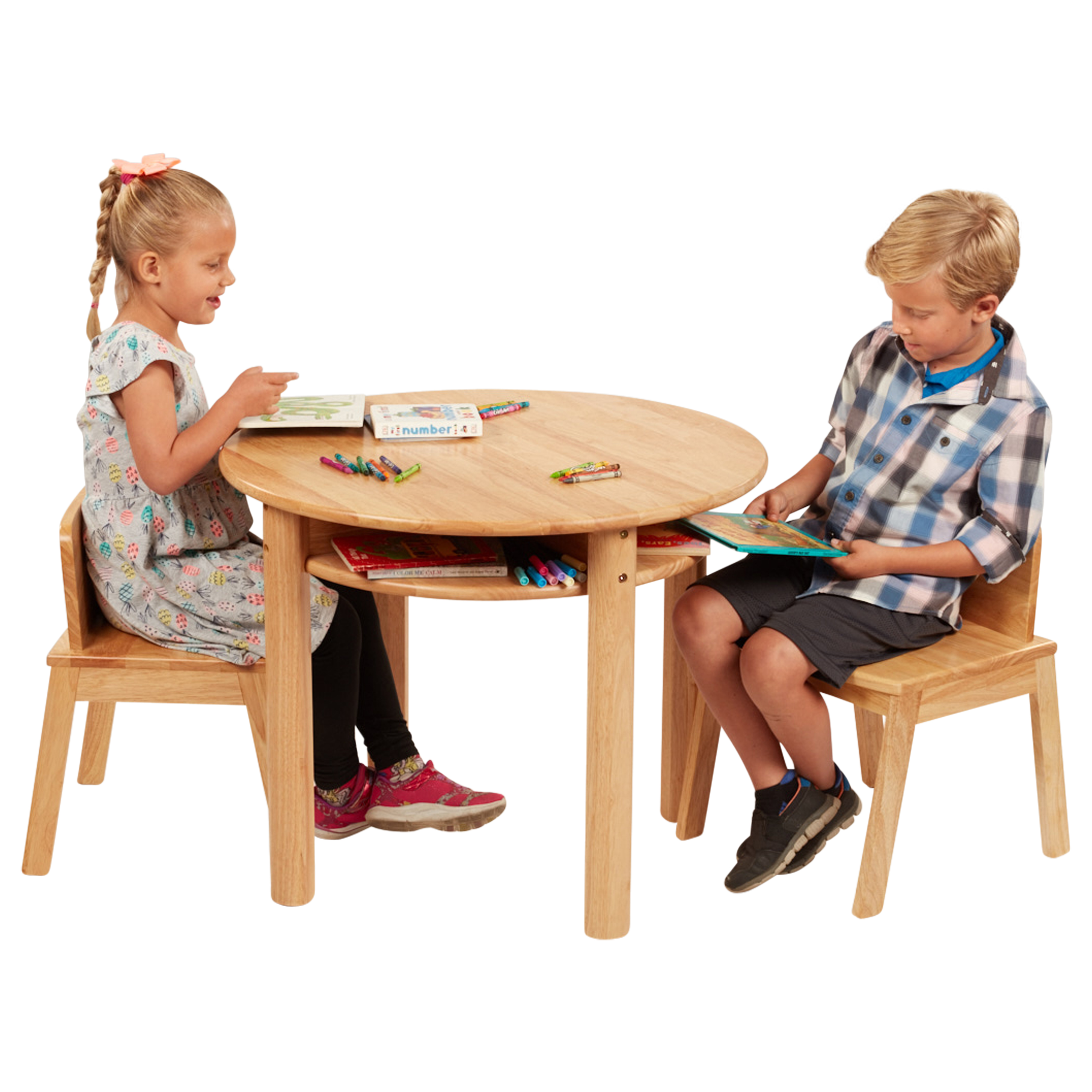 ECR4Kids Stowaway Table - Hardwood Kids Table with Hidden Storage