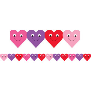 Happy Hearts Die-Cut Classroom Border, 12 Strips/36 Feet