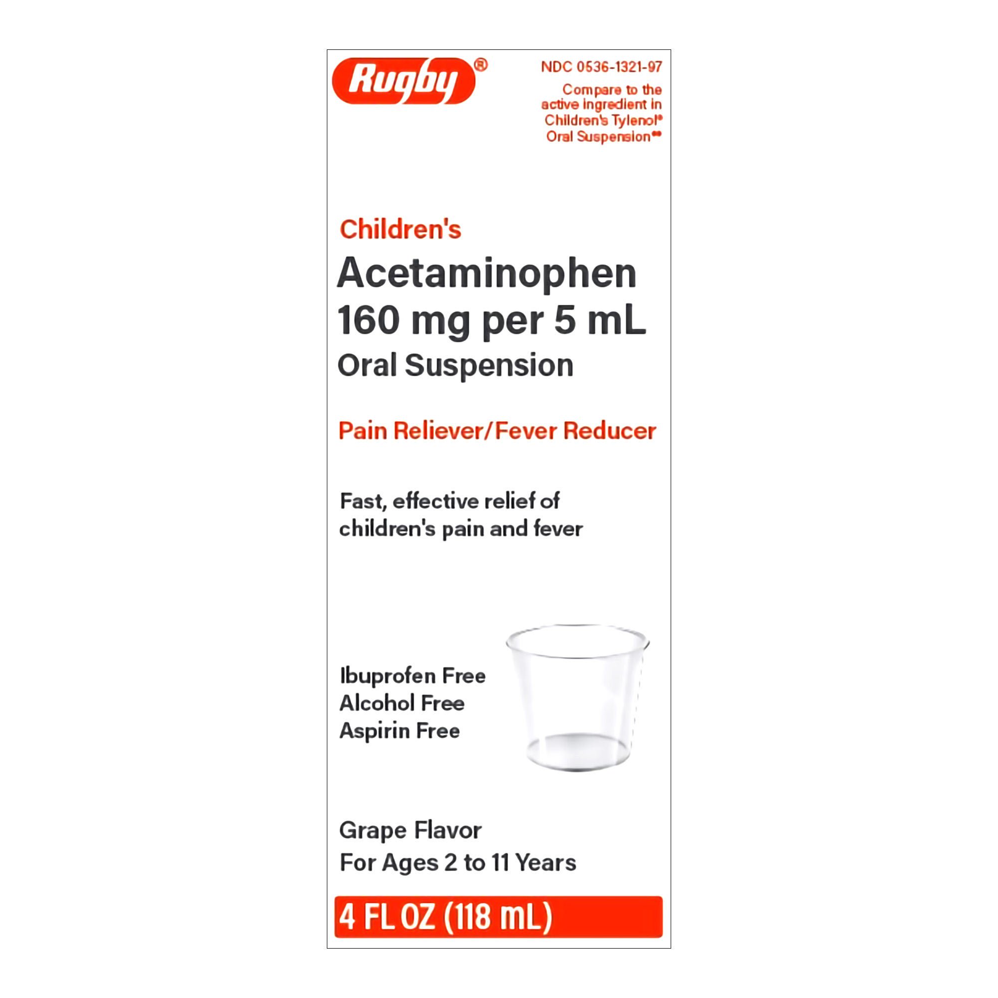 Major Pharmaceuticals ACETAMINOPHEN, ORAL SUSPN CHLDGRAPE 160MG/5ML 4OZ