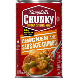 Campbell’s® Chunky® Soup, Chicken and Sausage Gumbo, 18.8 oz Can (Case of 12)