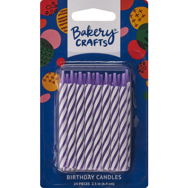 Purple Candy Stripe Smooth & Spiral Candles