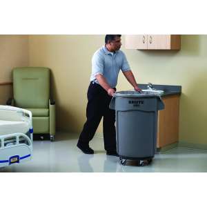 Rubbermaid Commercial, VENTED BRUTE, 44 gal, Plastic, Gray, Round, Receptacle