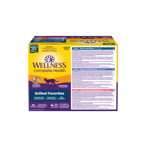 Wellness Complete Health Grilled Grilled Favorites Variety Pack back packaging