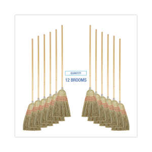 Boardwalk, 8in, Parlor Broom, 56" Overall Length, Corn Bristles, Natural