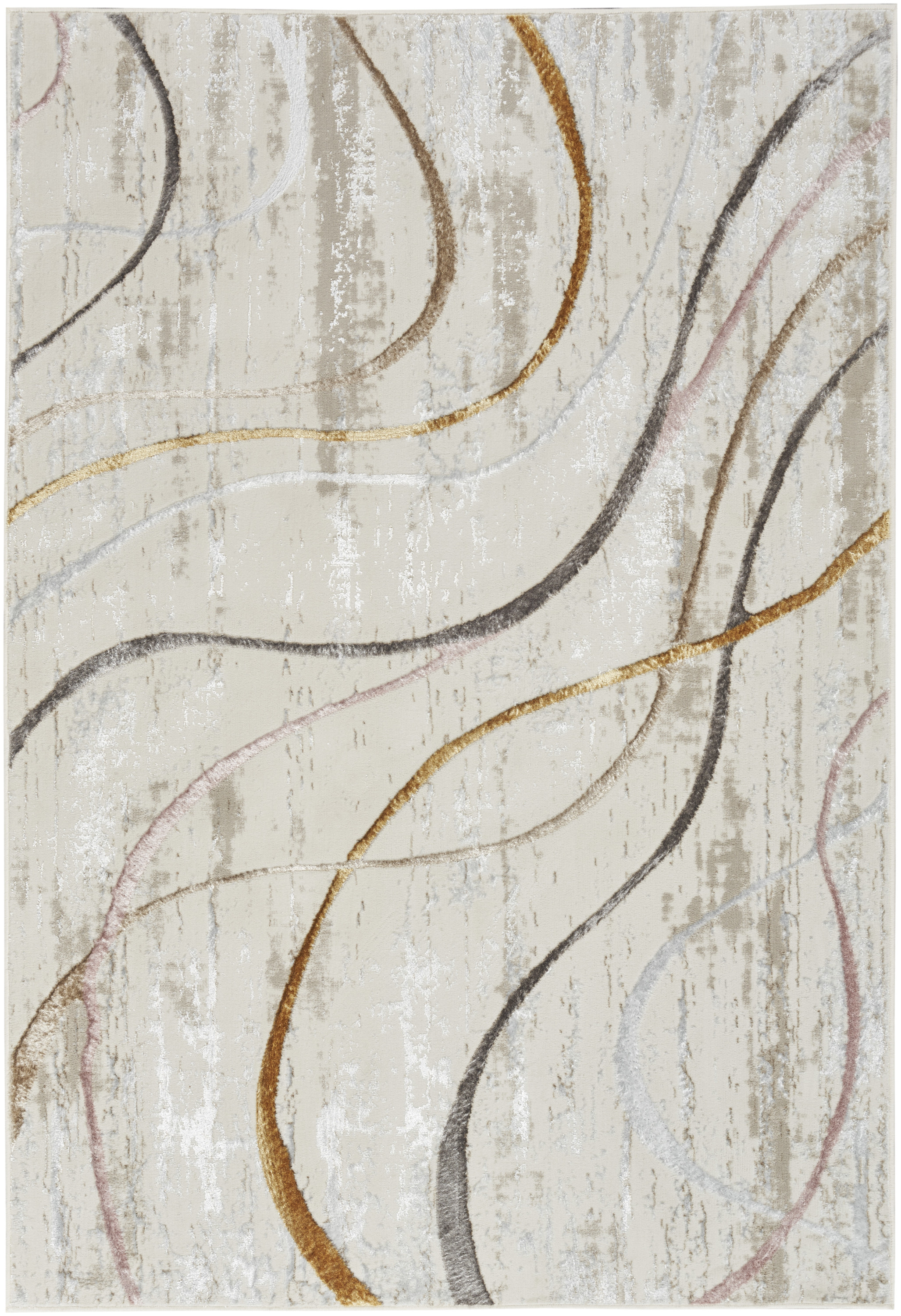 Nourison Glitz 3'11" x 5'11" Ivory Multicolor Modern Indoor Rug