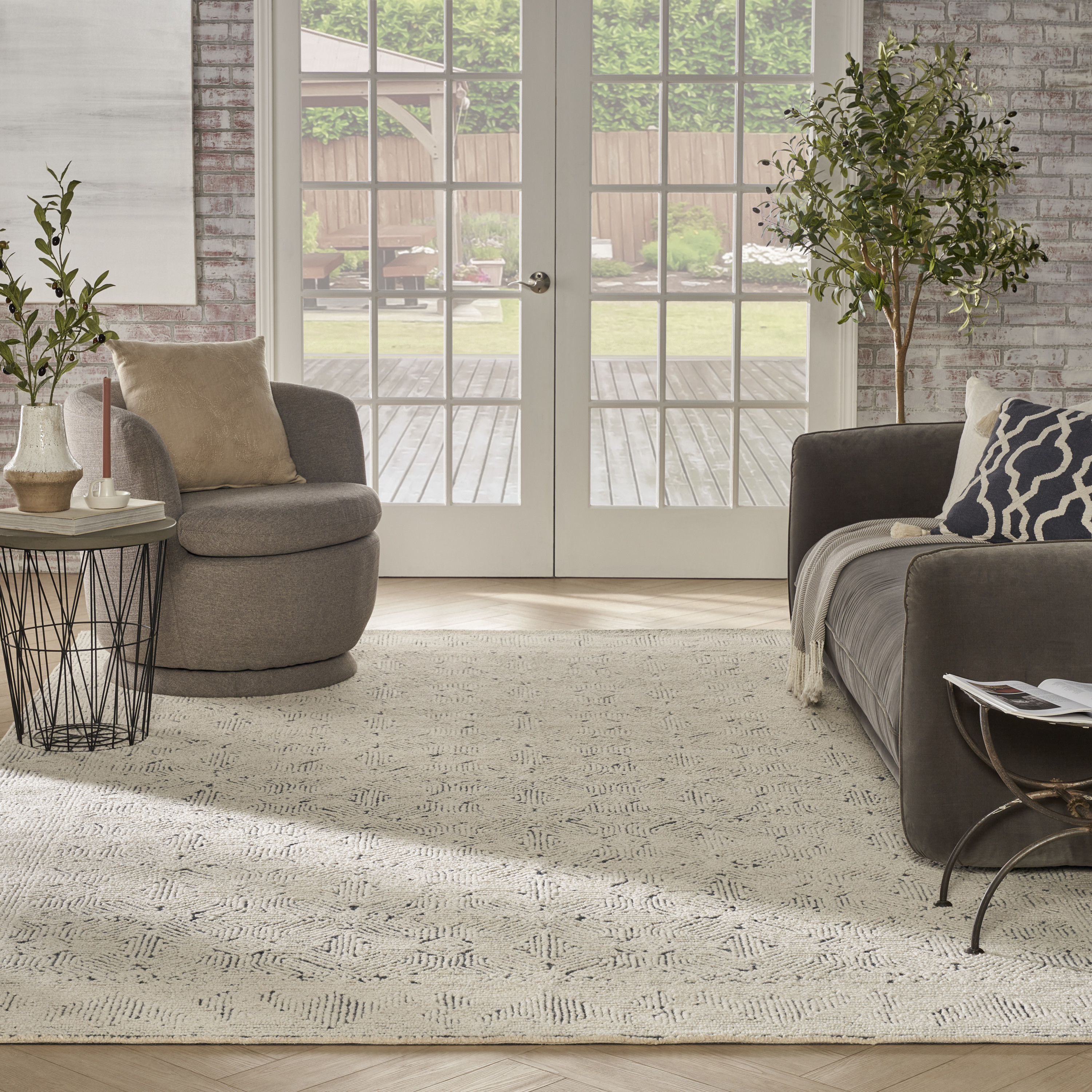 Nourison Colorado 8'3" x 11'6" Ivory Navy Modern Indoor Rug