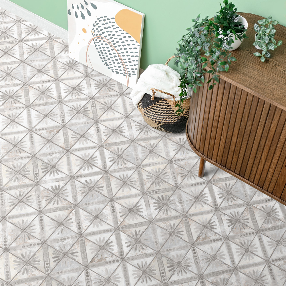 Harmonia Kings Marrakech Grey 13 in. x 13 in. Ceramic Floor and Wall Tile