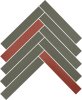 Kona Green & Red 1×6 Herringbone Mosaic Rectified