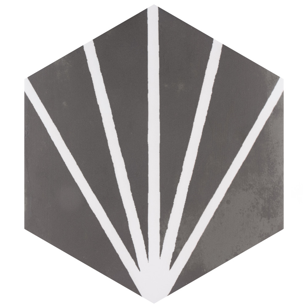 Horizon Dusk Hex Nero 7-3/4 in. x 9 in. Porcelain Floor and Wall Tile