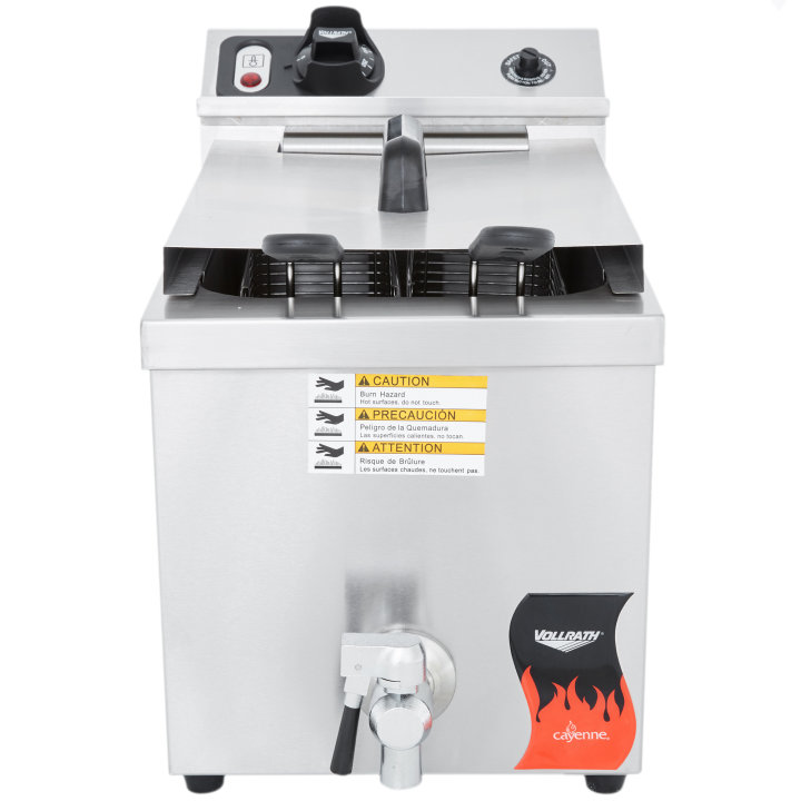 208- to 240-volt 15-lb medium duty Cayenne® countertop deep fryer