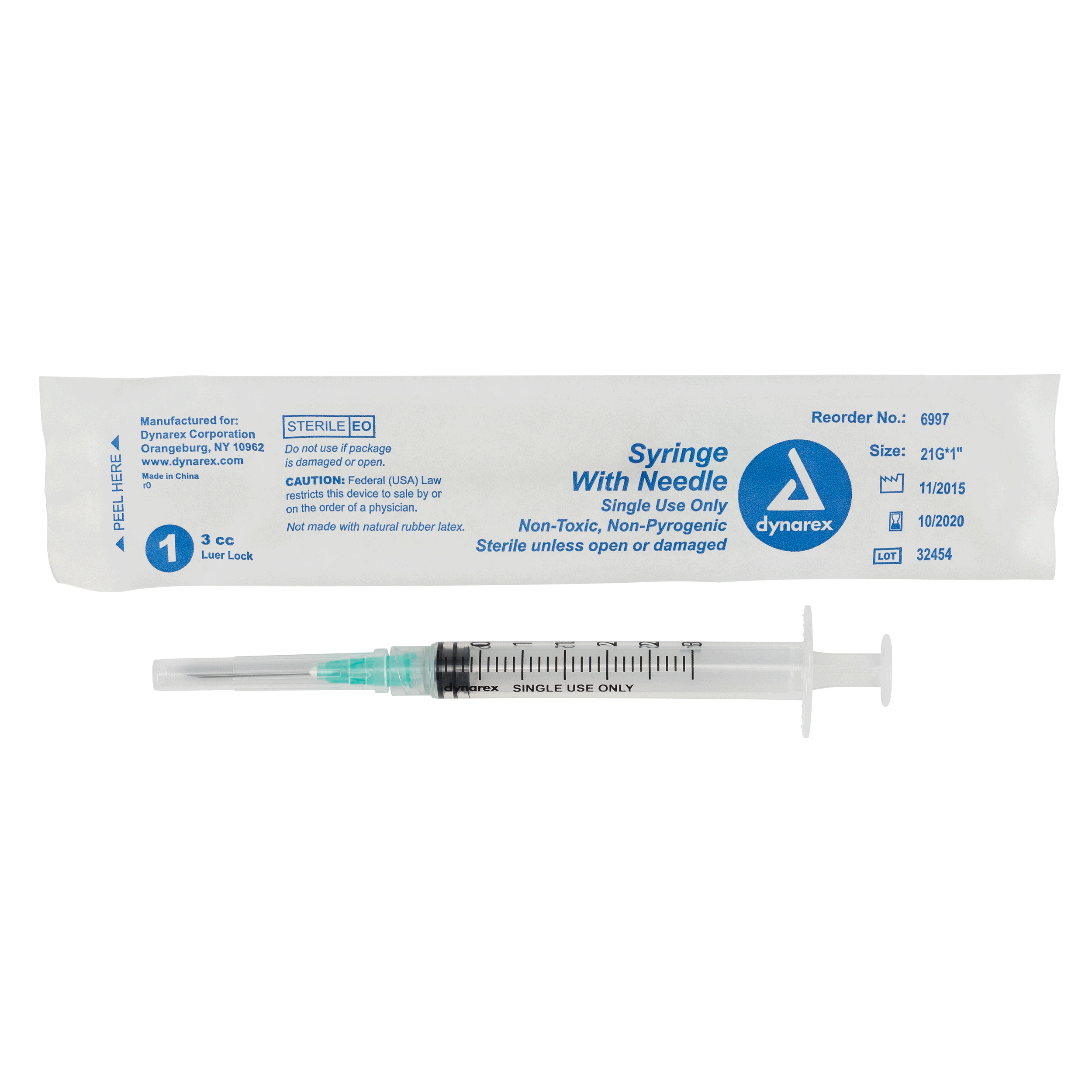 Syringes With Needle - 3cc - 21G, 1