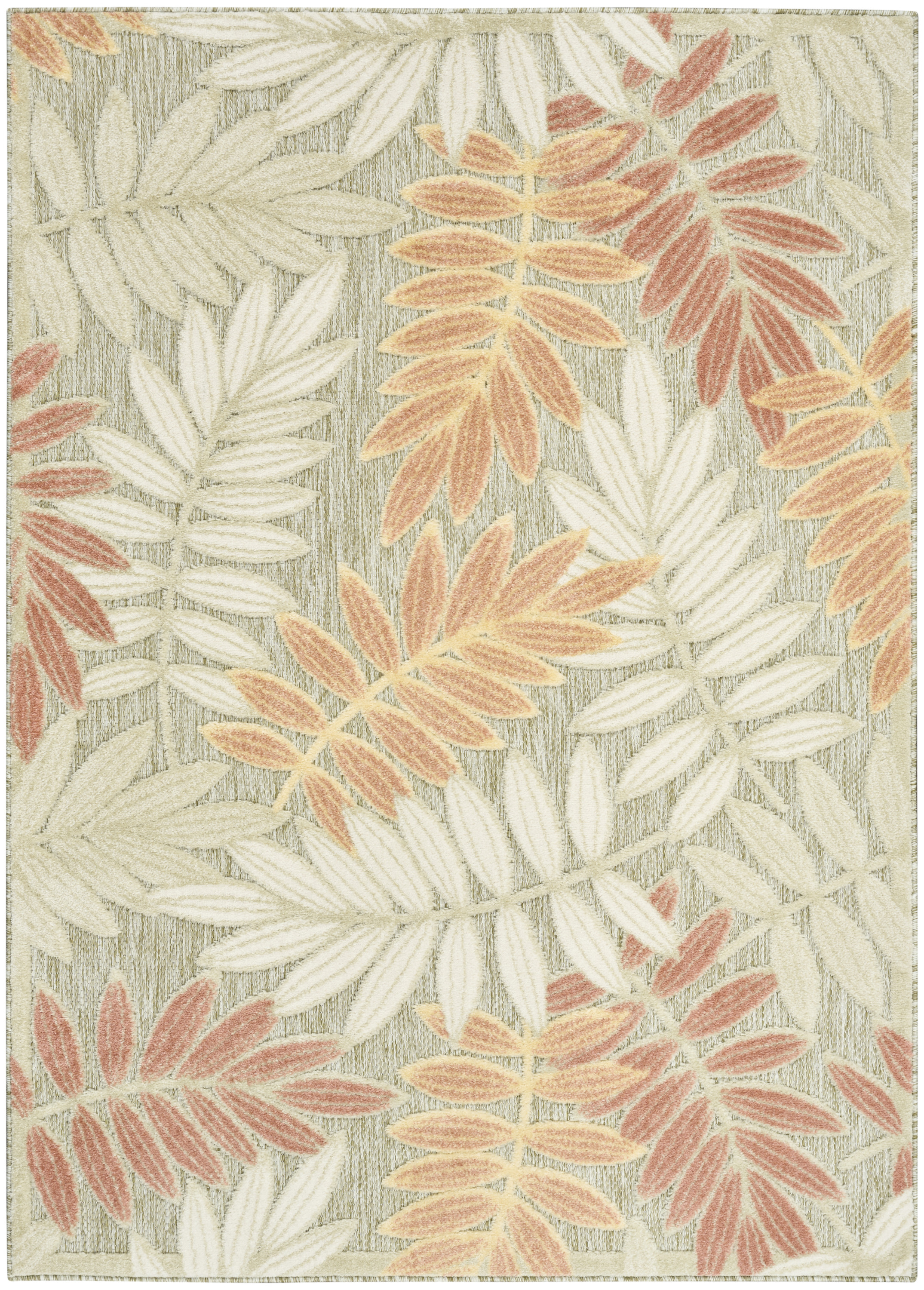 Nourison Aloha 3'6" x 5'6" Sage Rose Modern Rug