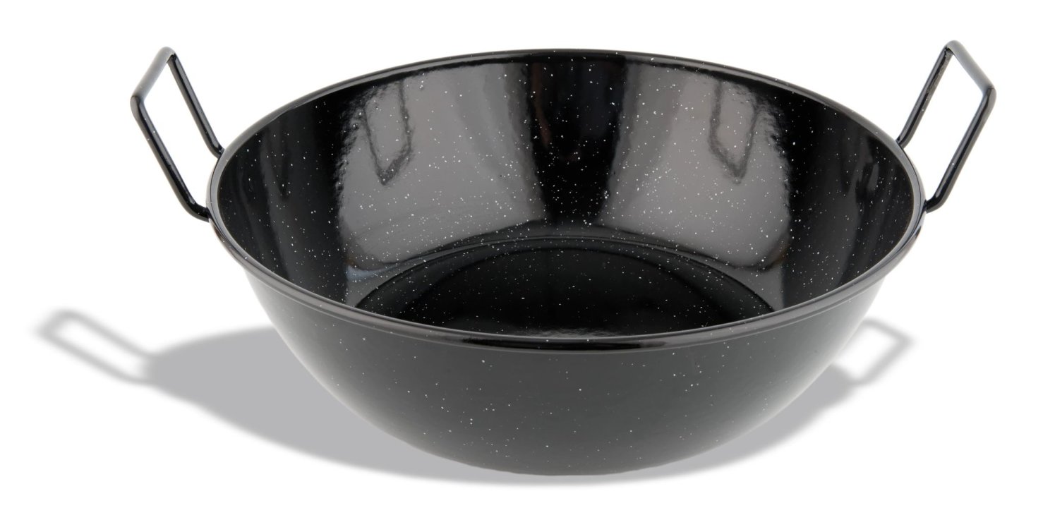 Deep frying pan 32 cm enameled steel  with tube handles