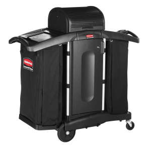 Rubbermaid Commercial, Executive Compact Housekeeping Cart  High Capacity with Doors and Hood