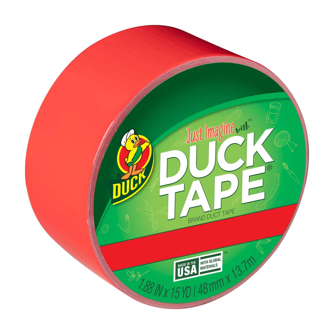 Color Duck Tape® Brand Duct Tape - Fluorescent Rose, 1.88 in. x 15 yd.