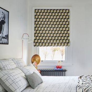 Cubes Khaki Roman blind