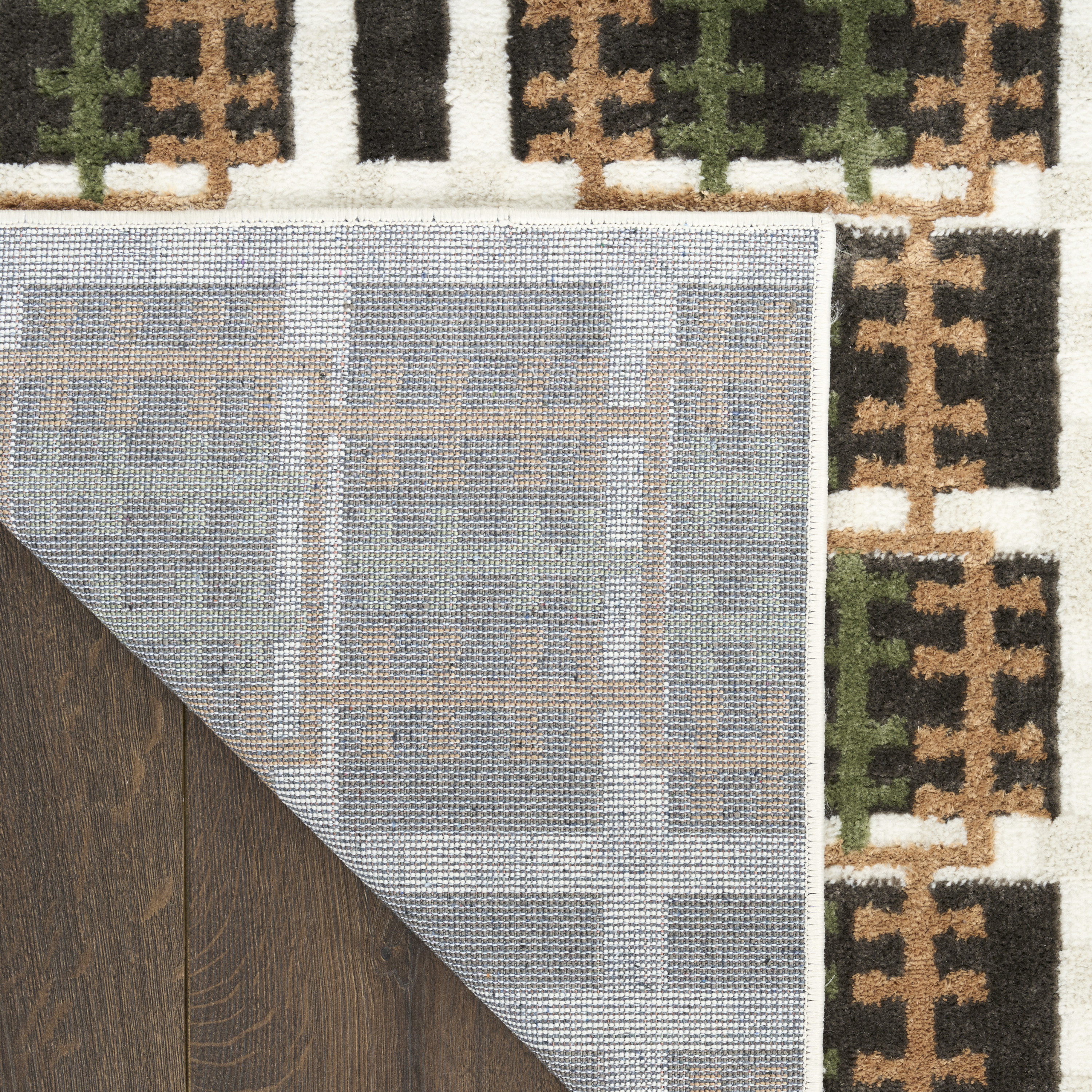 Nourison Nordic 2' x 6' Charcoal Multicolor Modern Indoor Rug