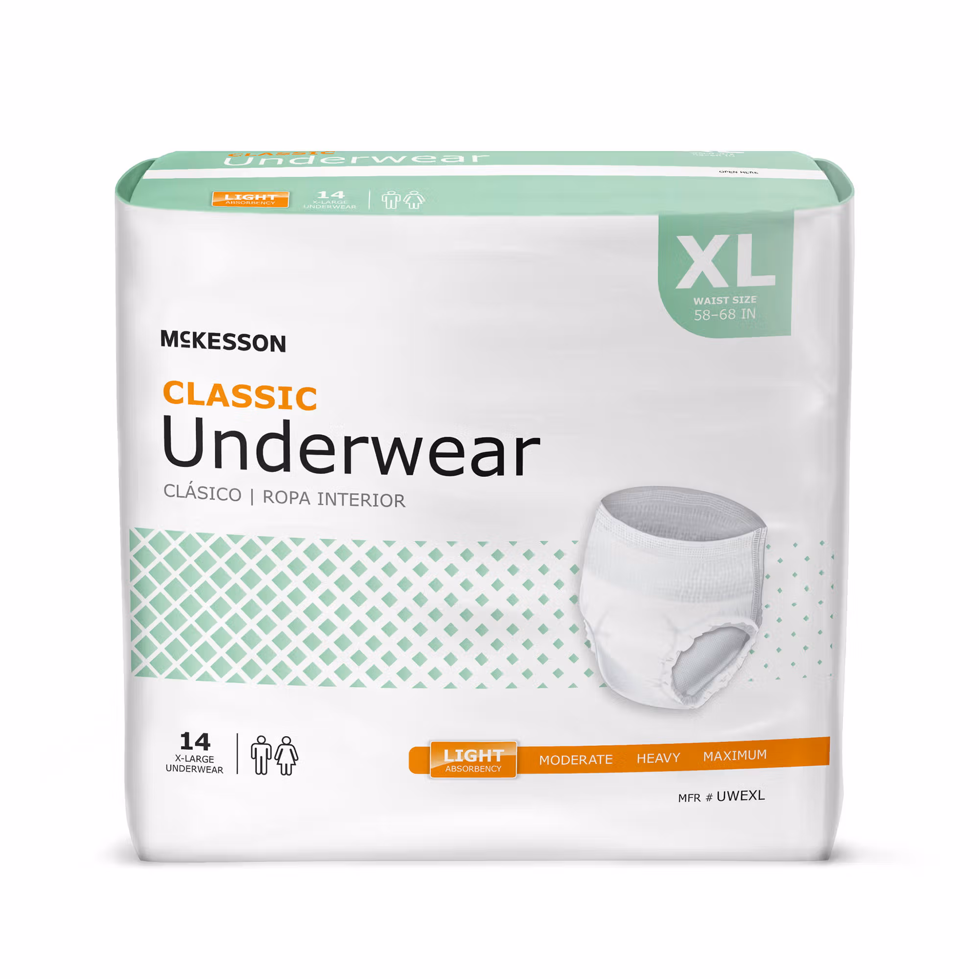 McKesson Classic Light Absorbency Incontinence Underwear, Extra Large