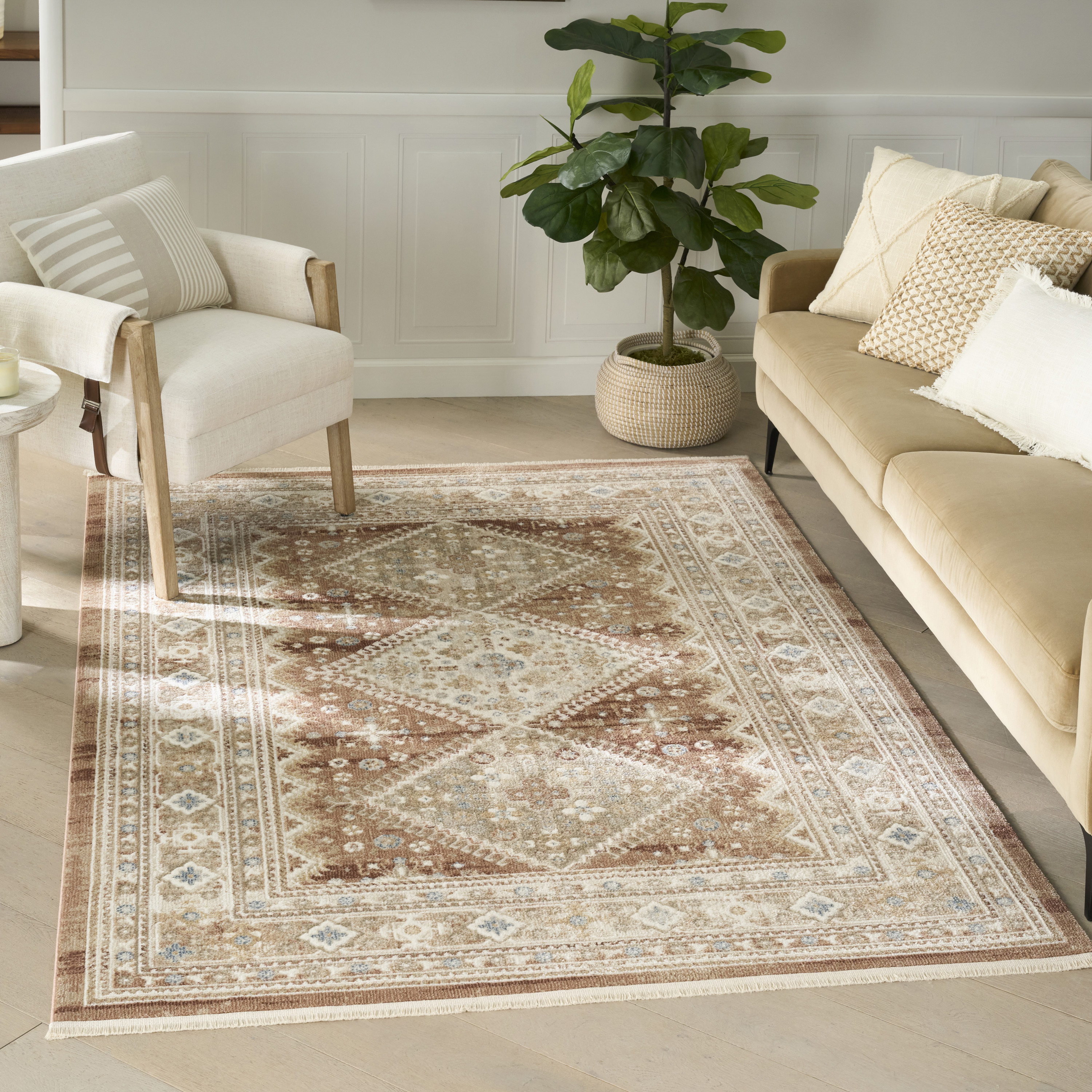 Nourison Pardis 5'3" x 7' Rust Vintage Indoor Rug