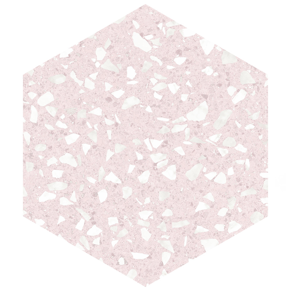 Venice Hex Pink 8-5/8 in. x 9-7/8 in. Porcelain Floor and Wall Tile