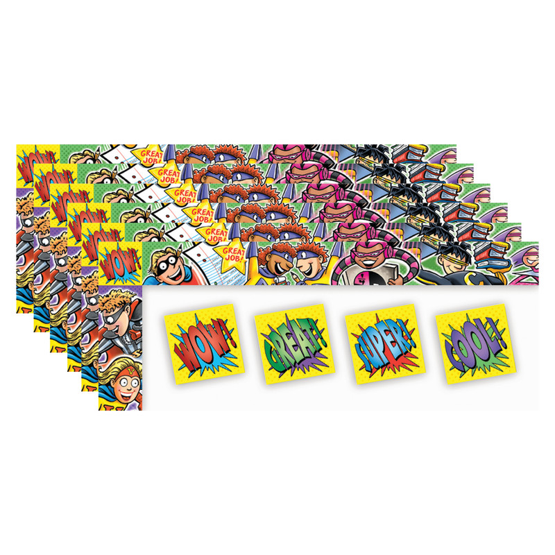 All Around The Board Trimmer, Superheroes, 43 Feet Per Pack, 6 Packs